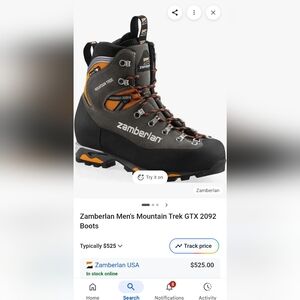 Zamberlan Men's Trekking Boots - Black and Orange ...make an offer Paid Over 500